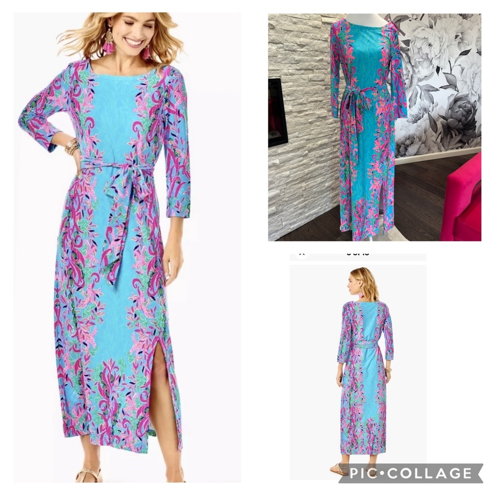 NWT Lilly Pulitzer Carabella Midi Dress in Seaweed Samba Engineered size medium
